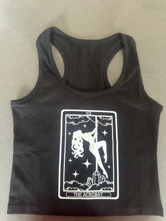 Black Pole Tarot Crop Top - READY to SHIP (1 Small, 1 Large available)