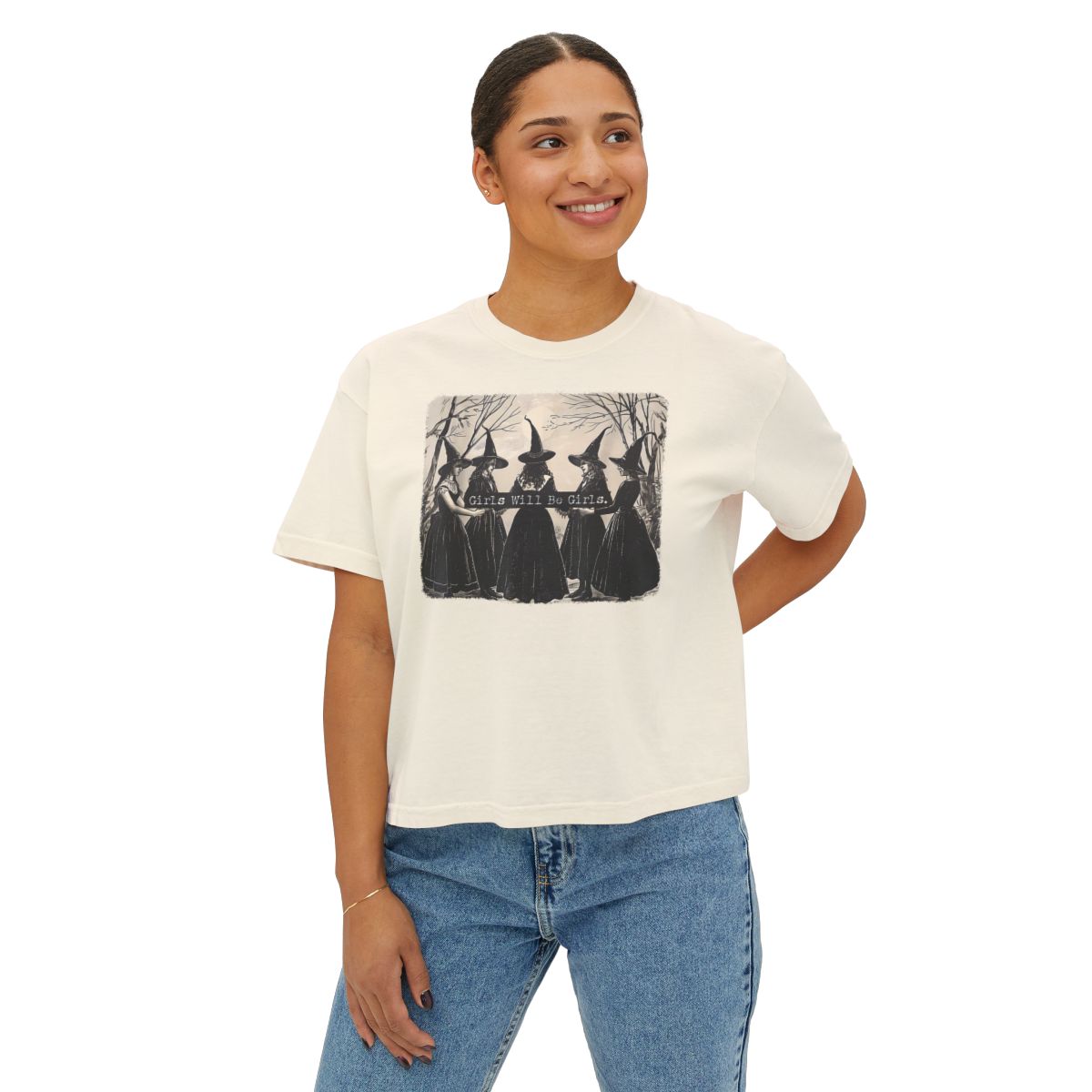 Girl will be Girls Boxy Cropped Tee